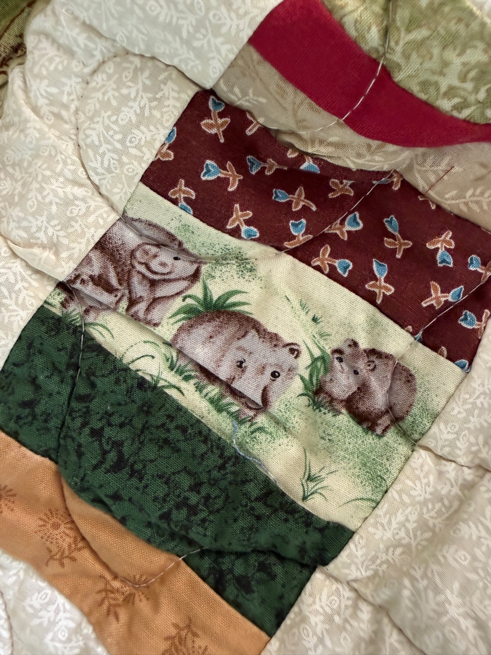 Quilt Handmade Patchwork Lap Throw Wall Hanging 48x44 One Of A Kin - Picture 2 of 8